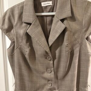 Calvin Klein Women's Asymmetrical Taupe Dress